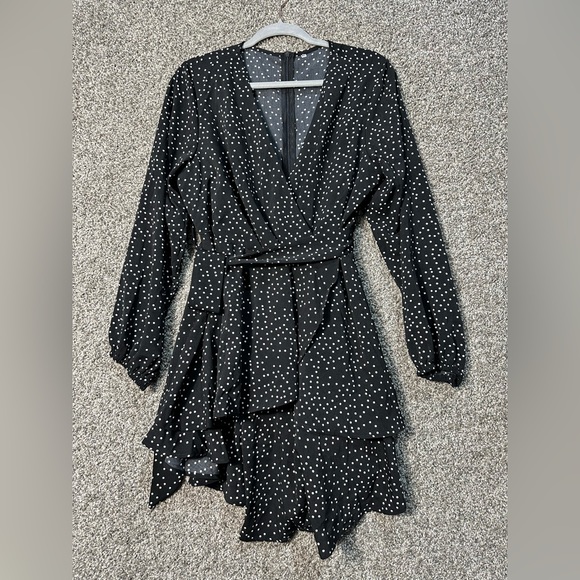 NWOT Tie Waist Long Sleeve Ruffle Mini Swing Dress Size XL - Picture 5 of 8